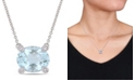 Macy's Aquamarine (2-1/10 ct. t.w.) and Diamond Accent 17" Necklace in 10k White Gold